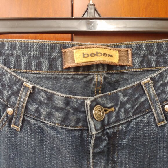 bebe wide leg side zip jeans - Picture 1 of 8